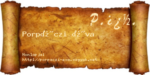 Porpáczi Éva névjegykártya